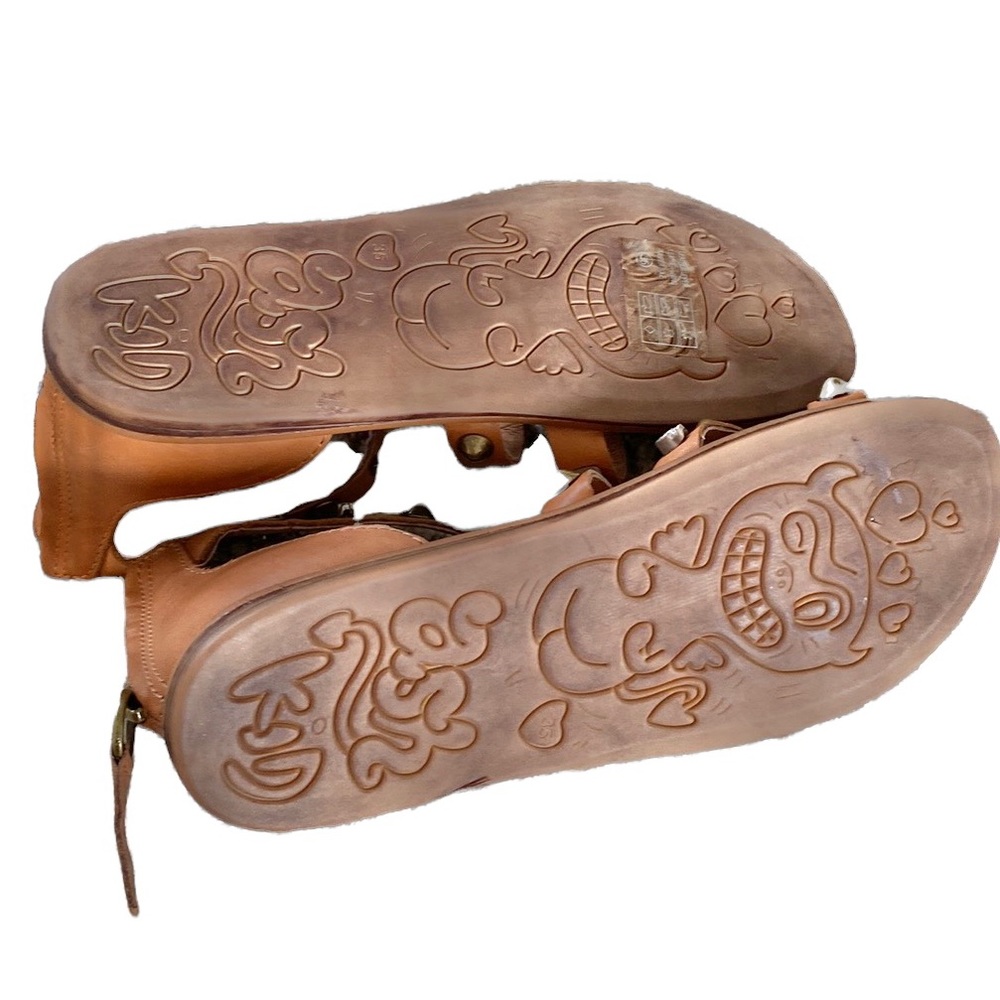 Ash Kids Girls Diabolo Caramel Studded Skeleton Skull Sandals 35 5 - Picture 9 of 11